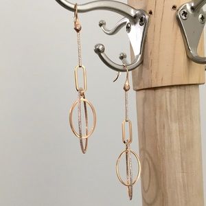 Henri Bendel Rose Gold Earrings. NEVER WORN